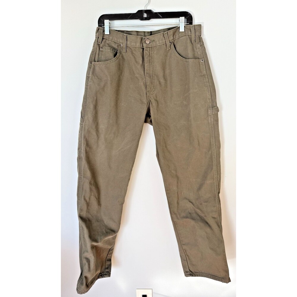 Dickies Mens Brown Cotton Duck Carpenter Pants Straight Leg 34 x 32 Work Utility